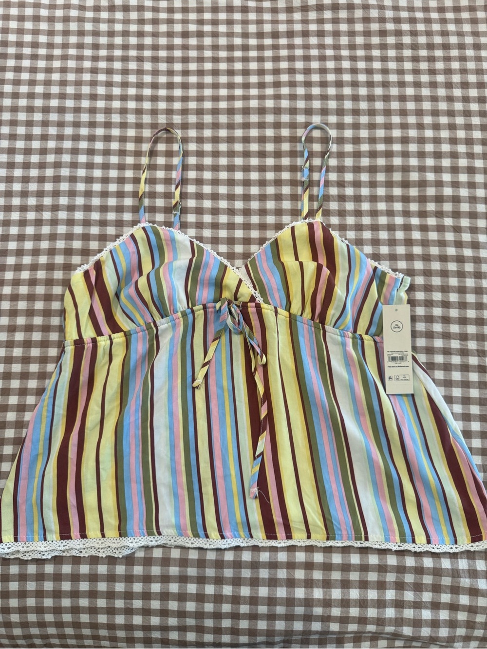 Striped Multi-Color Spaghetti Strap Cami Top